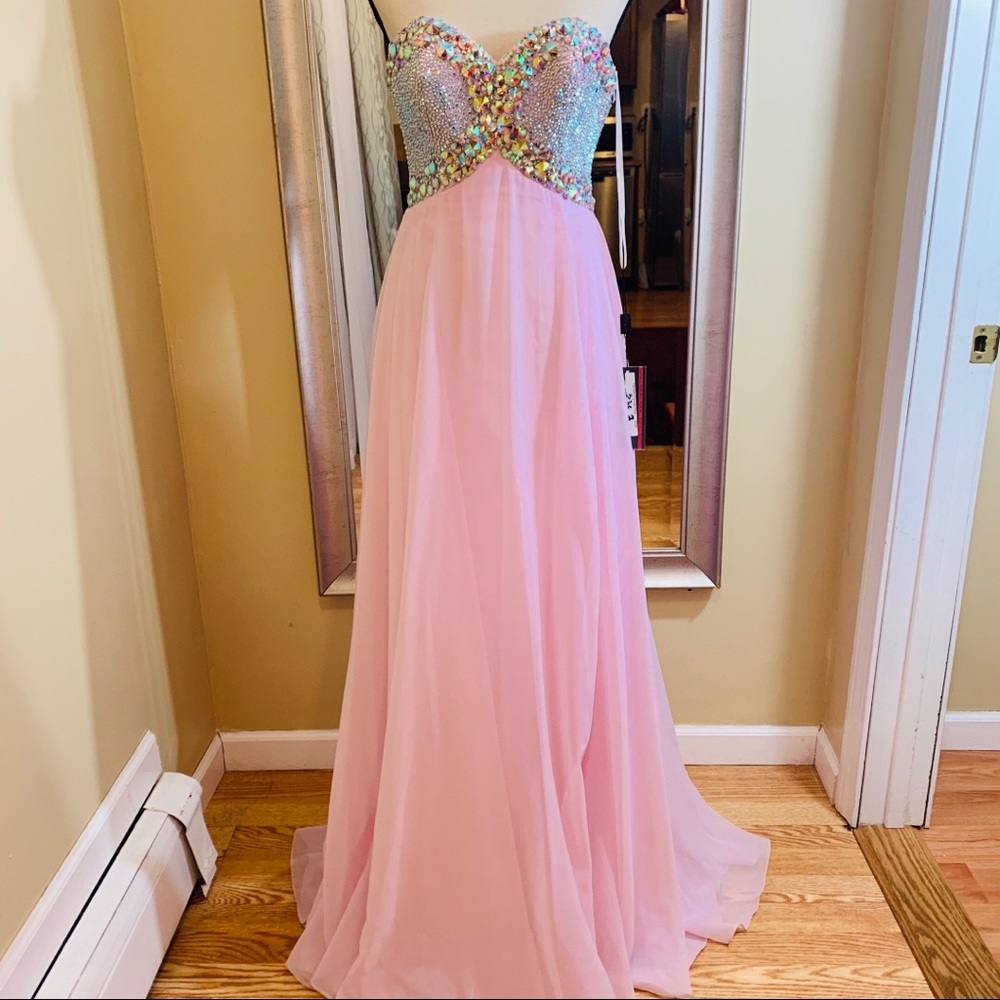 NWT Night Moves Light Pink Prom Dress w/Gemstone 2